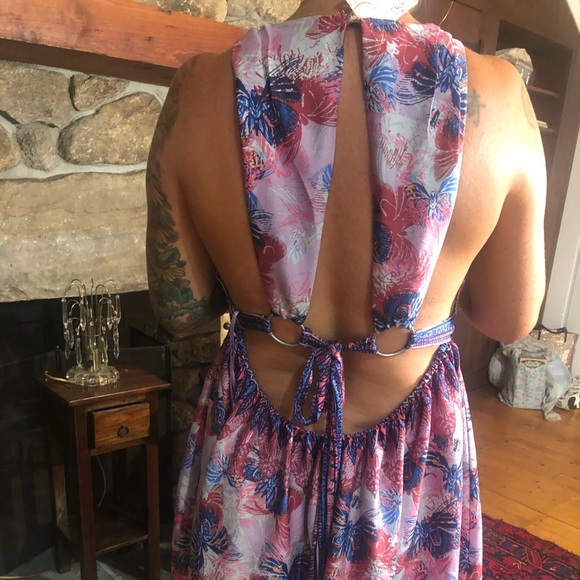 Free People NWT silky halter backless dress L - Picture 5 of 8
